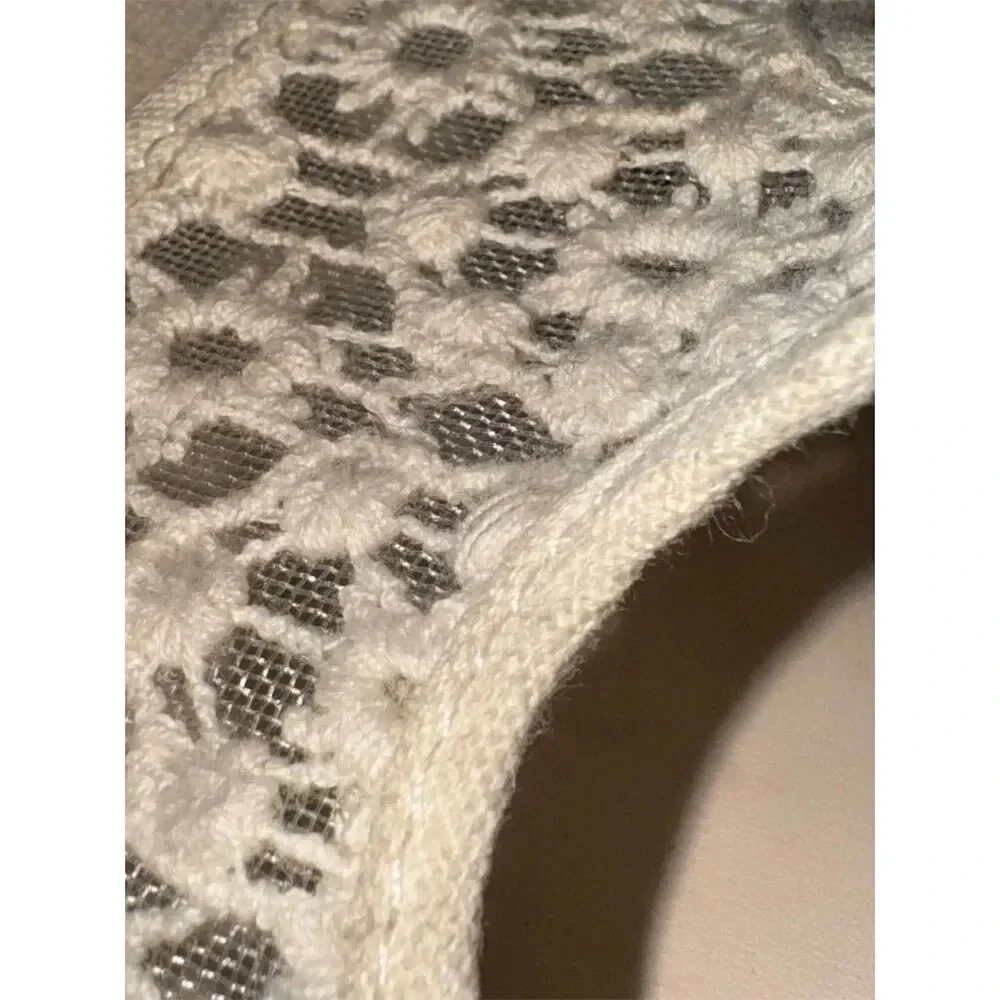 Fergalicious “Lacey” floral lace/ mesh open tie cork wedges beige/tan size 8
